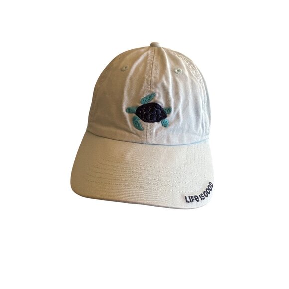 Life Is Good Turtle Embroidered Light Blue Cotton Baseball Cap Adjustable - Picture 1 of 7